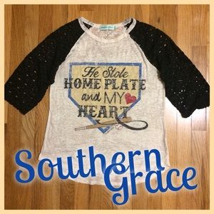 SOUTHERN GRACE Burnout Baseball Tee